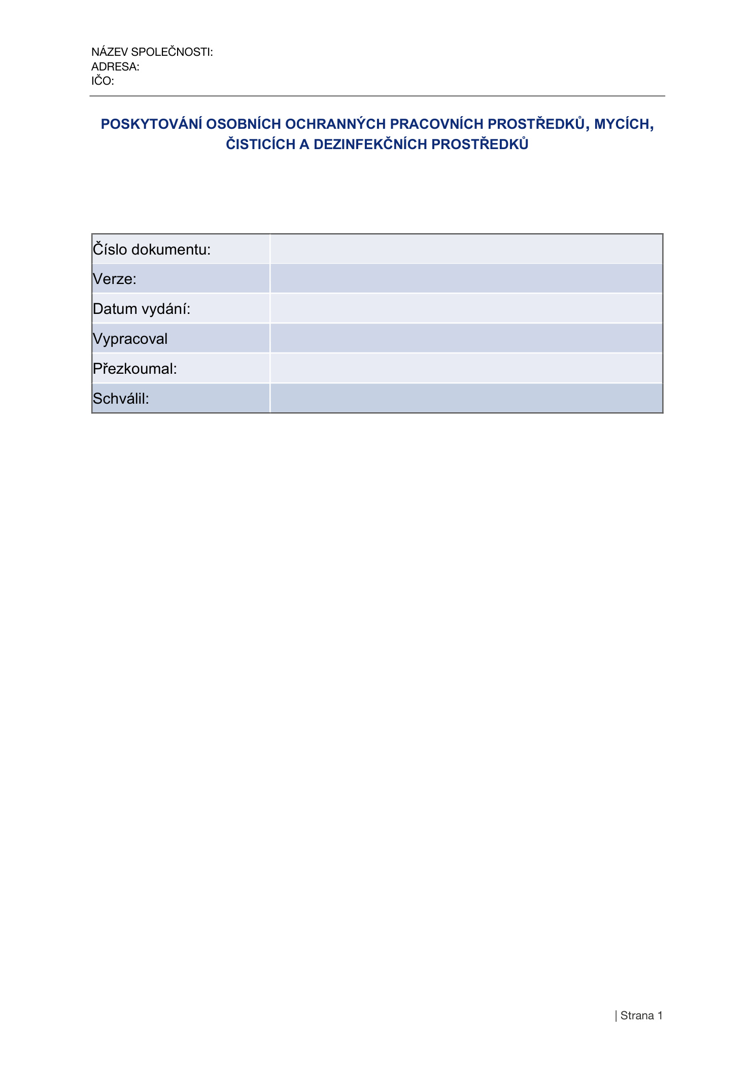 Strana 1 — Směrnice Poskytování OOPP