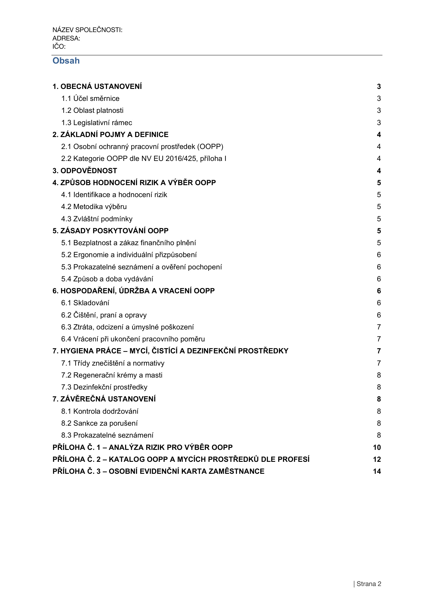 Strana 2 — Směrnice Poskytování OOPP