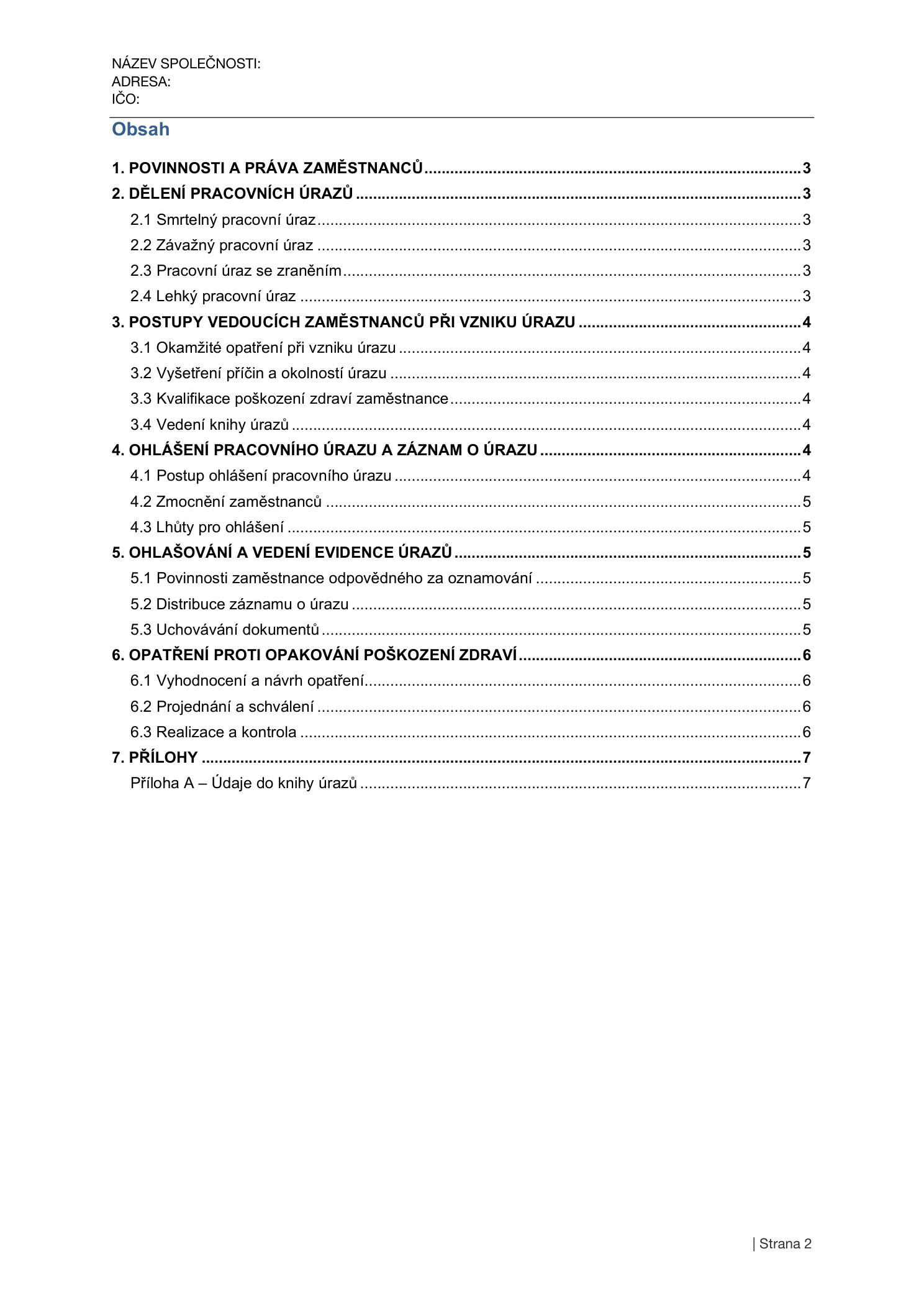 Strana 2 — Směrnice Postup při pracovním úrazu